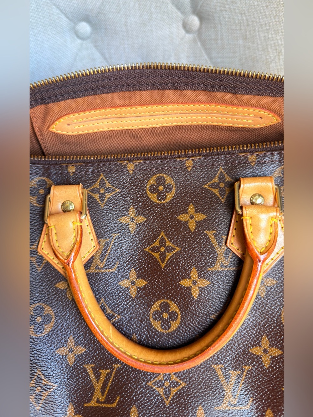 Louis Vuitton Speedy 30 Monogram Vintage Satchel Tote Bag TH1917 Lock Key Dusty - Picture 11 of 15